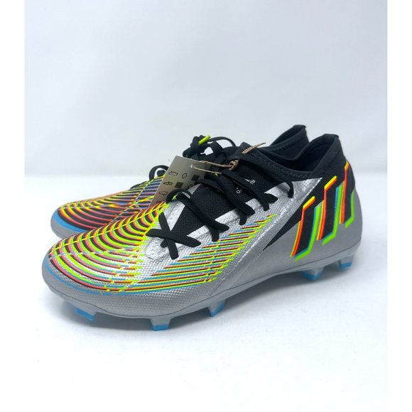 adidas Other - Men's Adidas Predator Edge.3 FG Silver Soccer Cleats Rare Comfort HR1524 Size 9